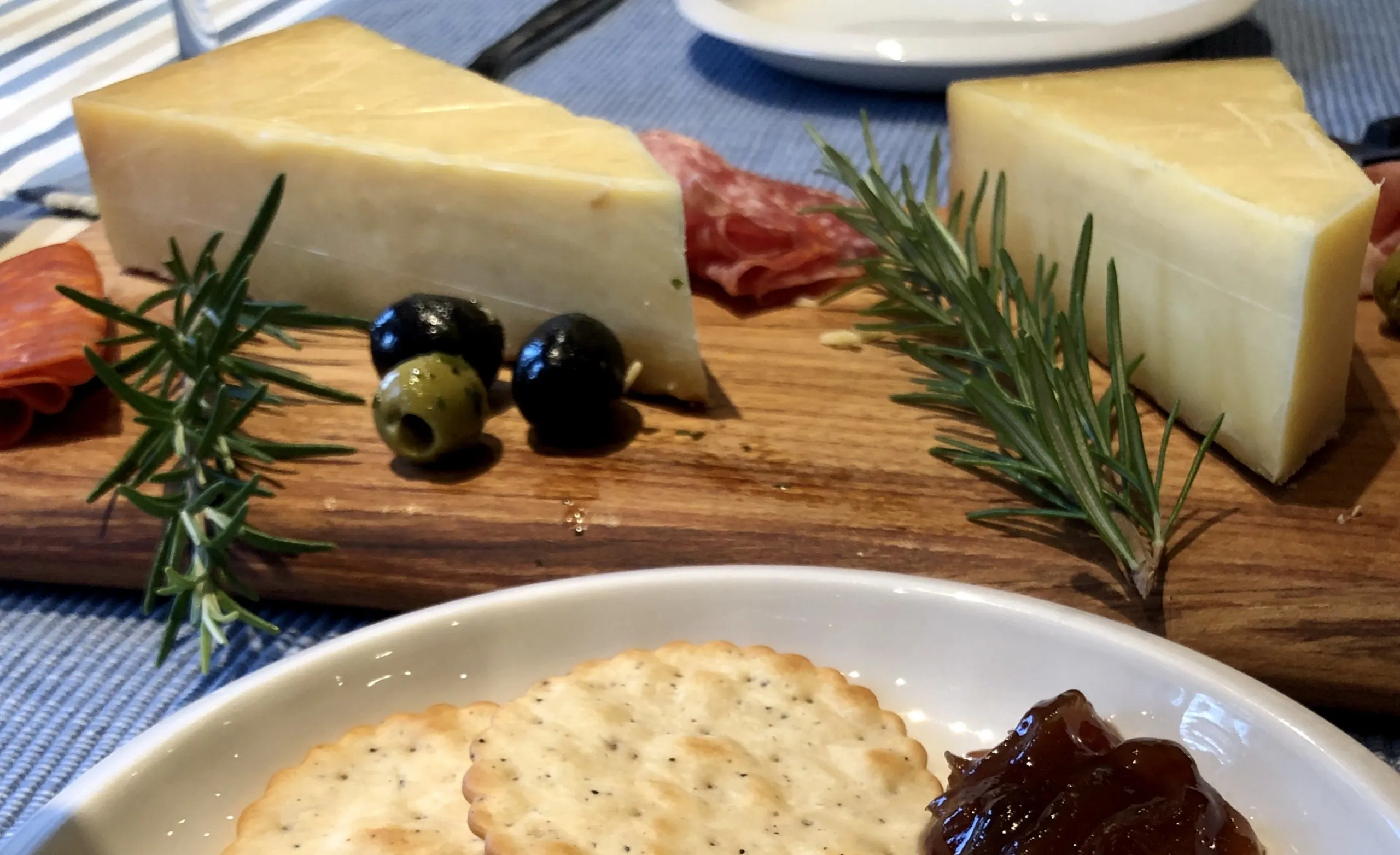 Sussex Gift Guide- cheeseboard with olives and salami