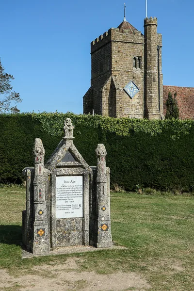 Stone marking where King Harold fell at Battle Abbey