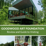 Goodwood Art Foundation montage of sculptures and the 24 restaurant for pinterest